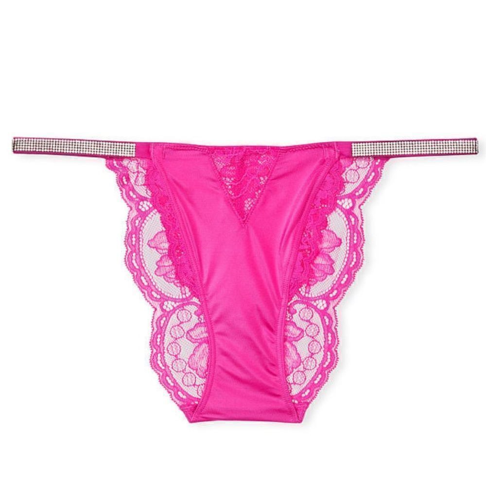 Victorias Secret Very Sexy Micro Lace Shine Strap Cheekini Panty Fuschia Frenzy
